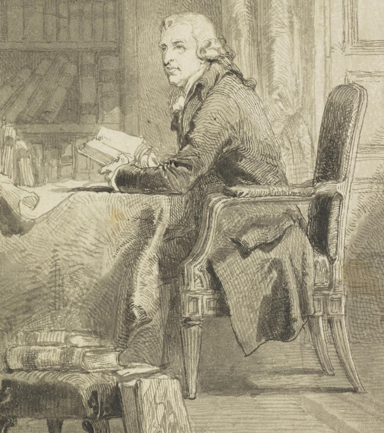 Sir John Gilbert Gentleman Seated in a Library
