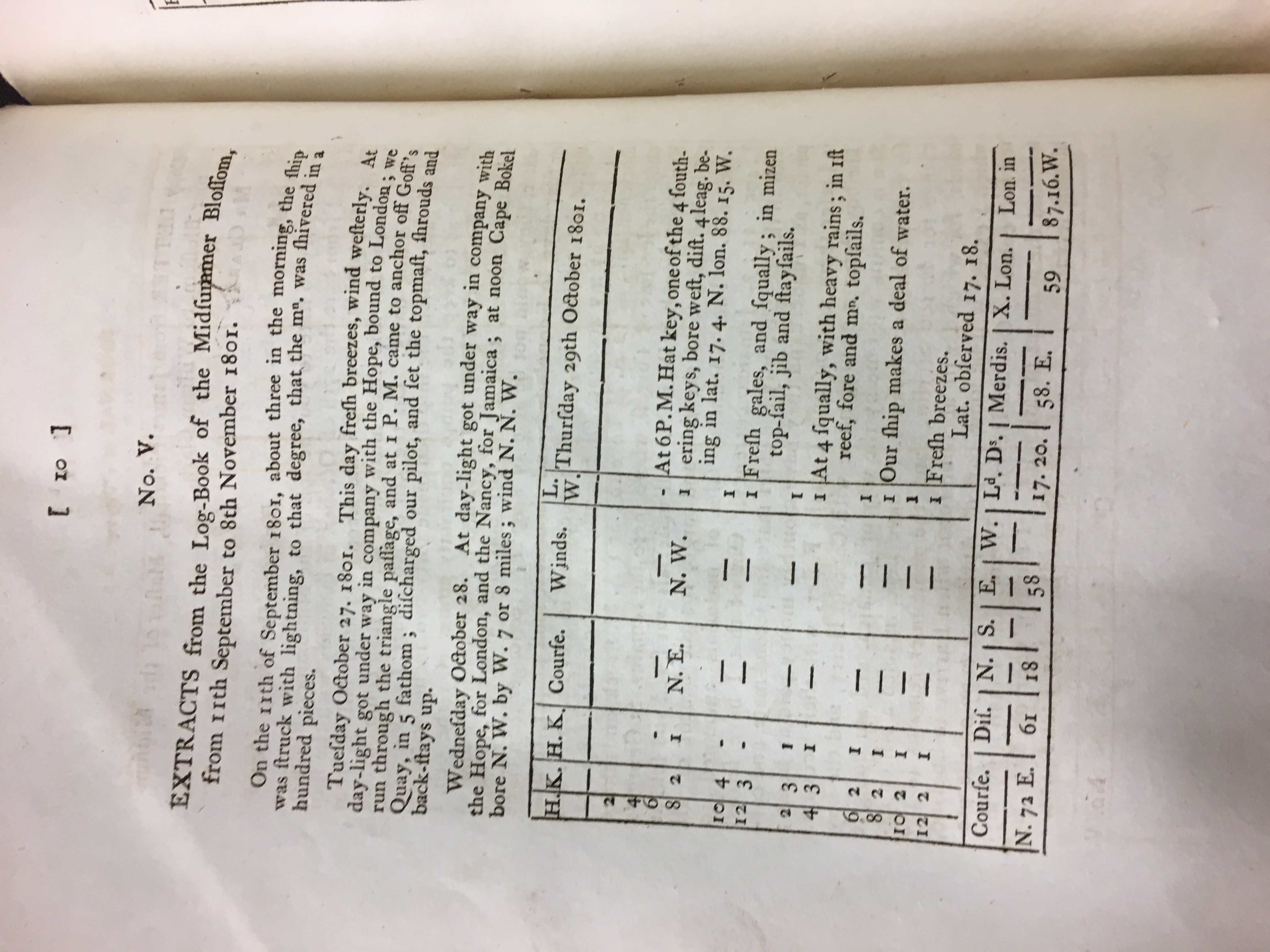 Logbook extract for case Clark v Watson