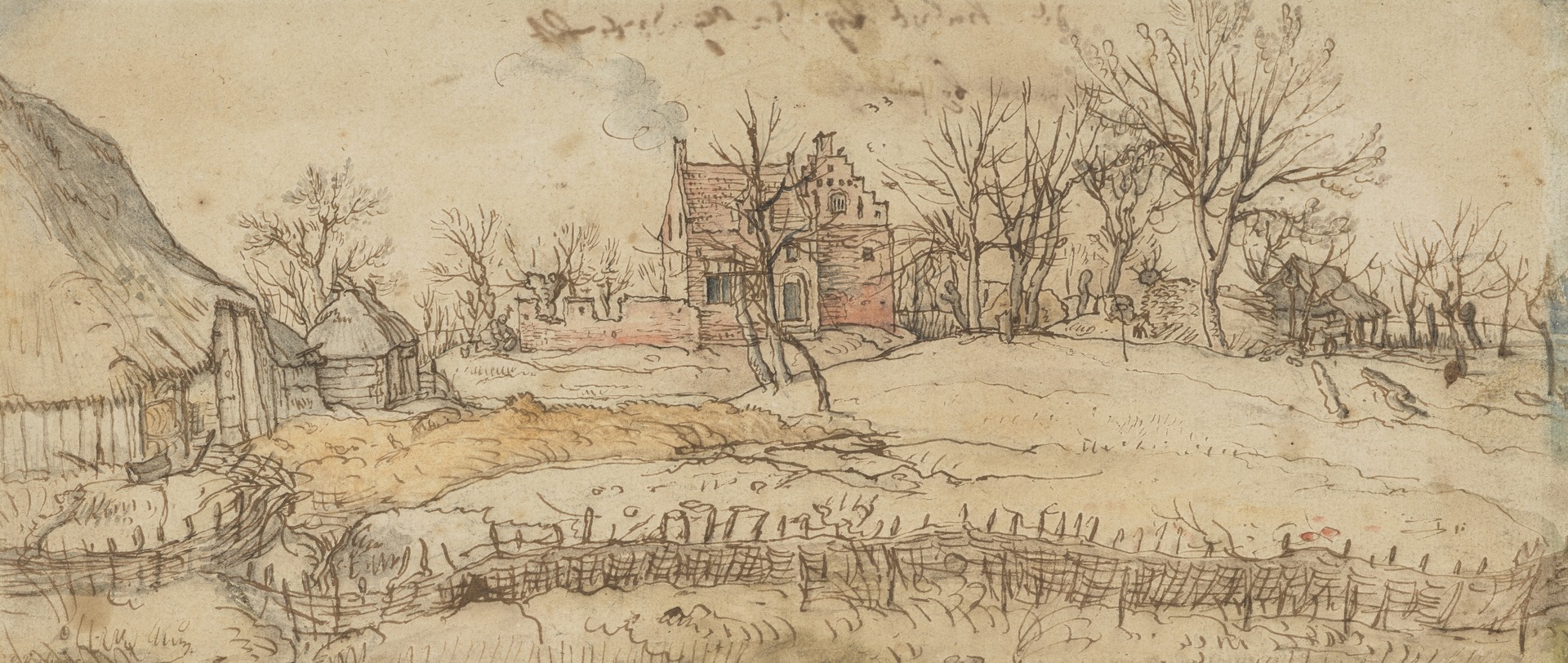 A 17th Drawing of a Scottish Farm Near Zwyndrecht, NGS