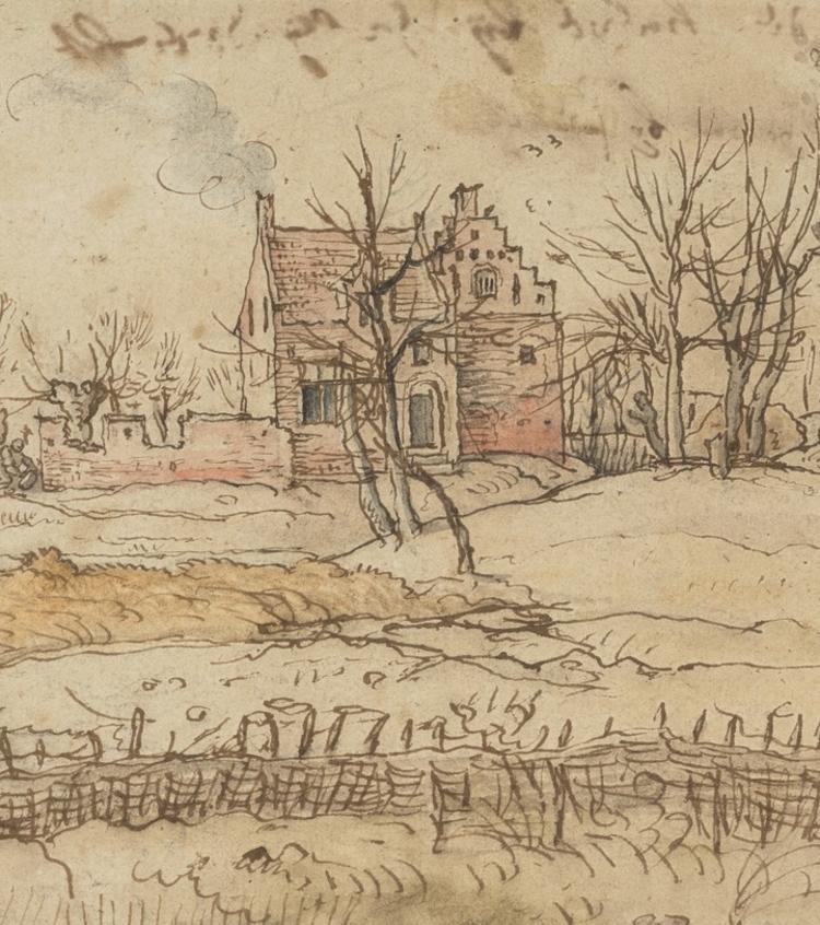 A 17th Drawing of a Scottish Farm Near Zwyndrecht, NGS